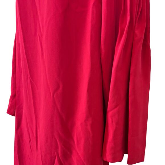 Ann Taylor Womens Red Long Flare Sleeve Shift Style Lined Mini Key Hole Dress 2 - Picture 9 of 16